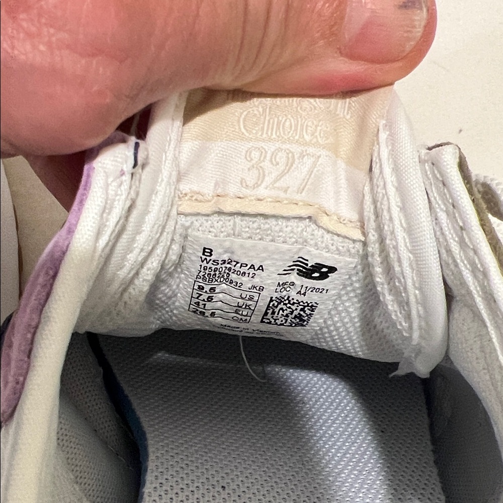 New Balance 327 colorblock Indigo + Raw Amethyst Retro Sneakers Womens 9.5 new - Picture 5 of 12